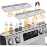 Stove Top for Silicone Shelf,30 Inch Magnetic Shelf Over the Stove Spice Rack,Kitchen Shelf for Above Stovetop Organizer Magnet Flat Back of Stove-Light Grey