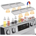 Stove Top for Silicone Shelf,30 Inch Magnetic Shelf Over the Stove Spice Rack,Kitchen Shelf for Above Stovetop Organizer Magnet Flat Back of Stove-Light Grey