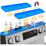 Stove Top for Silicone Shelf,30 Inch Magnetic Shelf Over the Stove Spice Rack,Kitchen Shelf for Above Stovetop Organizer Magnet Flat Back of Stove-Blue