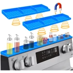Stove Top for Silicone Shelf,30 Inch Magnetic Shelf Over the Stove Spice Rack,Kitchen Shelf for Above Stovetop Organizer Magnet Flat Back of Stove-Blue