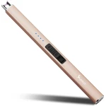 SUPRUS Electric Lighter Arc Windproof Flameless USB Lighter Rechargeable Lighter with Safety Lock for Candle BBQ Camping (champagne Gold)