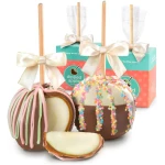 Sweet Celebration Milk and White Chocolate Covered Caramel Apples Pair 2 Count