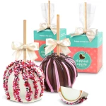 Sweet Love Milk and White Chocolate Covered Caramel Apples Pair - 2 Count Gift Boxes