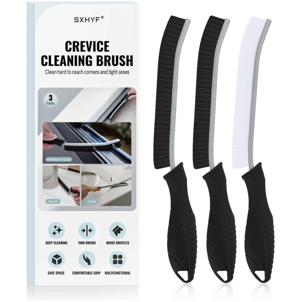 SXhyf Cleaning Brush - Hard Bristle Crevice Cleaning Brush, Multifunctional Gap Scrub Brush, Home Essentials, Bathroom Cleaner Tools for Household Use, Kitchen, Window, Faucets,...