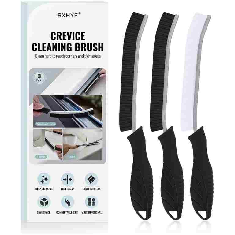 SXhyf Cleaning Brush - Hard Bristle Crevice Cleaning Brush, Multifunctional Gap Scrub Brush, Home Essentials, Bathroom Cleaner Tools for Household Use, Kitchen, Window, Faucets,...