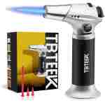 TBTEEK Butane Torch, Kitchen Torch Cooking Torch with Safety Lock & Adjustable Flame for Cooking, BBQ, Baking, Brulee, Creme, DIY Soldering(Butane Not Included)