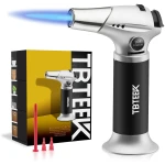 TBTEEK Butane Torch, Kitchen Torch Cooking Torch with Safety Lock & Adjustable Flame for Cooking, BBQ, Baking, Brulee, Creme, DIY Soldering(Butane Not Included)