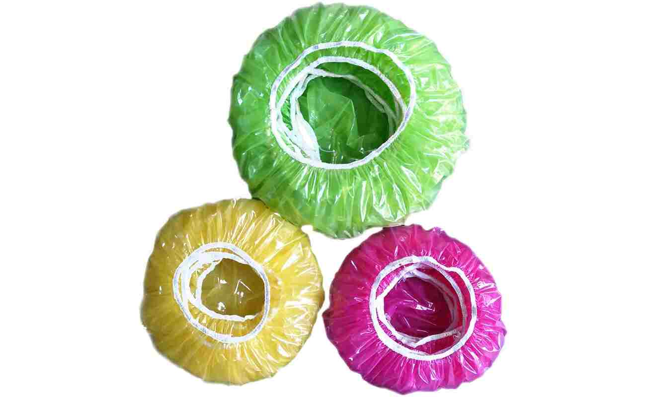 TCOTBE 60 Reusable Elastic Food Bowl Storage Covers,Variety of 3 translucent stretchable sizes and Colorful Dish Plate Covers,Alternative to foil, plastic wrap,BPA Free