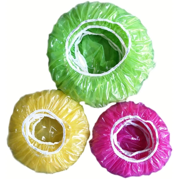 TCOTBE 60 Reusable Elastic Food Bowl Storage Covers,Variety of 3 translucent stretchable sizes and Colorful Dish Plate Covers,Alternative to foil, plastic wrap,BPA Free