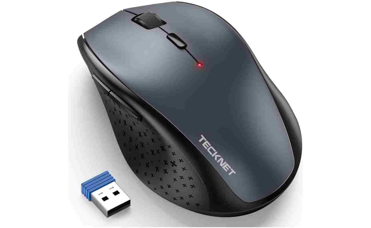 TECKNET Wireless Mouse, 2.4G USB Computer Mouse with 6-Level Adjustable 4800 DPI, Silent Mouse Quiet Click，30 Months Battery, Ergonomic Grips, 6 Buttons Portable for PC,...