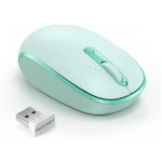 TECKNET Wireless Mouse for Laptop, 2.4G Quiet Computer Mouse with USB Receiver, 4 Buttons Portable Cordless Mice for Chromebook, Laptop, PC, Mac, 800/1200/1600 DPI - Mint Green