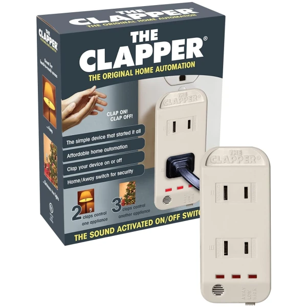 The Clapper, The Original Home Automation Sound Activated Device, On/Off Light Switch, Clap Detection - Kitchen Bedroom TV Appliances - 120v Wall Plug Smart Home Technology, As...
