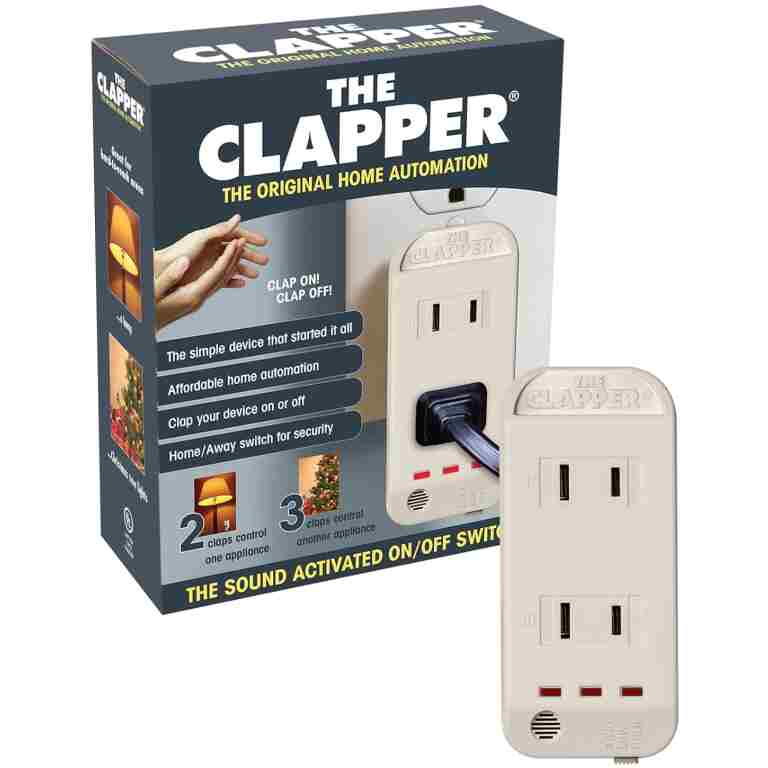 The Clapper, The Original Home Automation Sound Activated Device, On/Off Light Switch, Clap Detection - Kitchen Bedroom TV Appliances - 120v Wall Plug Smart Home Technology, As...