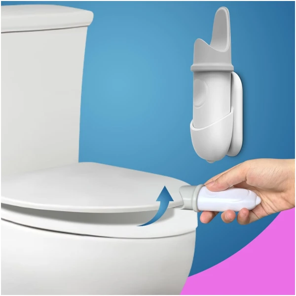 Toilet Seat Lifter Handle, [Innovative Structure] Toilet Lid Cover Lifter, Bathroom Restroom Gadgets Accessories for Home Hotel Office, Avoid Touching(Gray,1PACK)