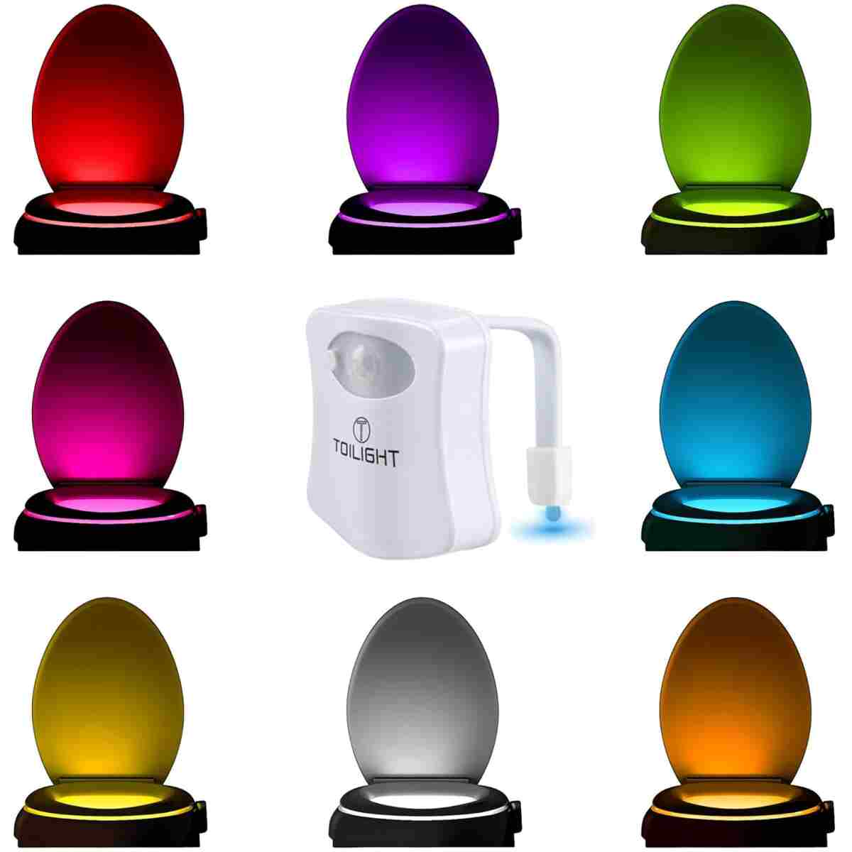 ToiLight The Original Toilet Bowl Night Light. Fun & Useful Bathroom Motion Sensor Tech Gadget. Funny Novelty Birthday Gift Idea. Stocking Stuffer for Him Her Guys Men Mom Brother