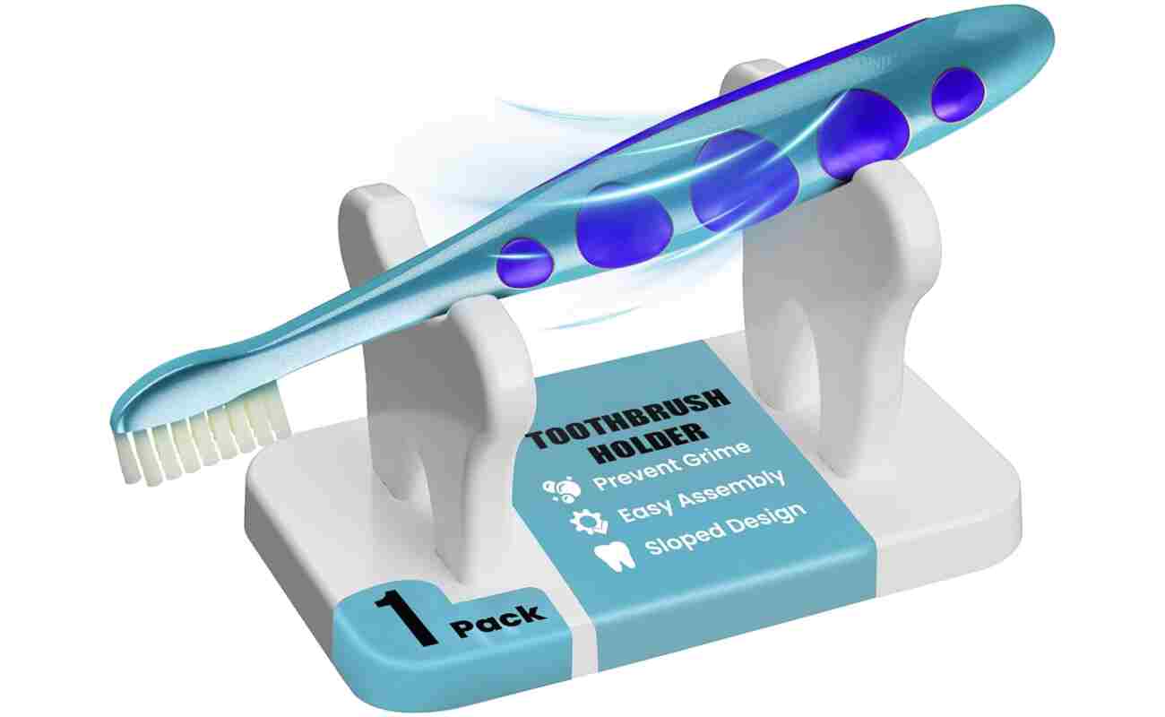 Toothbrush Caddy - Personal Toothbrush Holder for Bathroom Counter - Compact Organizer for Bathroom Countertop, Sturdy & Easy to Clean Holder for Kids & Adults, Durable & No...