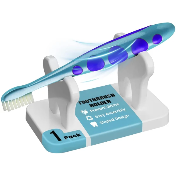 Toothbrush Caddy - Personal Toothbrush Holder for Bathroom Counter - Compact Organizer for Bathroom Countertop, Sturdy & Easy to Clean Holder for Kids & Adults, Durable & No...