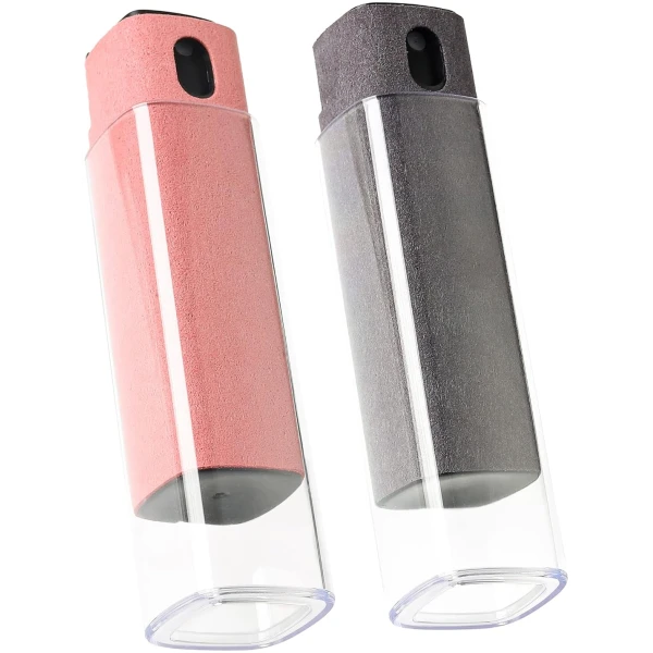 Touchscreen Screen Cleaner Kit 2 Pcs, Phone, Tablet and Car Screen Cleaner, Two in One Spray and Microfiber Cloth(Grey&Pink)