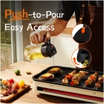 TrendPlain 16oz/470ml Glass Olive Oil Sprayer for Cooking - 2 in 1 Olive Oil Dispenser for Kitchen Gadgets, Air Fryer, Salad, and BBQ - 2 Black