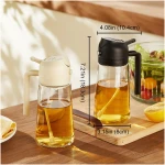 TrendPlain 16oz/470ml Glass Olive Oil Sprayer for Cooking - 2 in 1 Olive Oil Dispenser for Kitchen Gadgets, Air Fryer, Salad, and BBQ - Black & Green