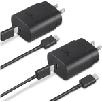C 型充电器，2 件装 25W C 型超快速充电块，带 6 英尺 USB C 充电器线，兼容 Galaxy S23 Ultra/S23+/S22/S21/S20/Phone 16/16 Plus/16 Pro Max/15/15 Pro...