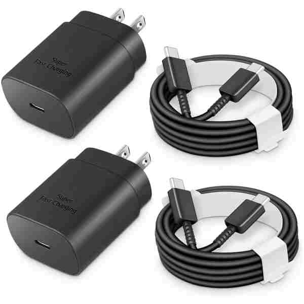 Type C Charger Fast Charging 25W, USB-C Block with C-to-C Cable [PD PPS Compatible] for Galaxy S23/S22/S21 Series/Note 20/10/9 Series/Pixel 4XL/4/3XL