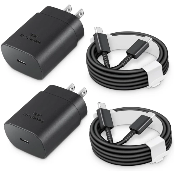 Type C Charger Fast Charging 25W, USB-C Block with C-to-C Cable [PD PPS Compatible] for Galaxy S23/S22/S21 Series/Note 20/10/9 Series/Pixel 4XL/4/3XL