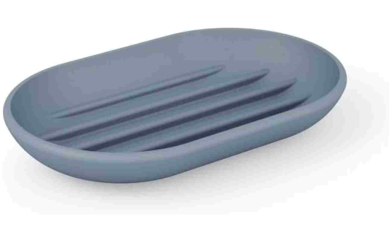Umbra Touch Dish for Bathroom-Contemporary, Practical Molded Oval Soap Bar Holder for Bath Sink-Nicely Fits Into Amenity Tray-Easy to Clean, Highly Durable, 13 x 9 x 2 cm, Slate...