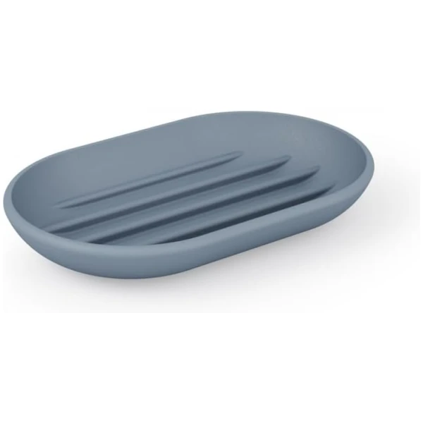 Umbra Touch Dish for Bathroom-Contemporary, Practical Molded Oval Soap Bar Holder for Bath Sink-Nicely Fits Into Amenity Tray-Easy to Clean, Highly Durable, 13 x 9 x 2 cm, Slate...