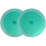 V-TOP Tub Stopper 2 Pack, 6 inches Large Silicone Drain Plug Hair Stopper Flat Suction Cover for Kitchen Bathroom Gadgets and Accessories (Green Transparent)