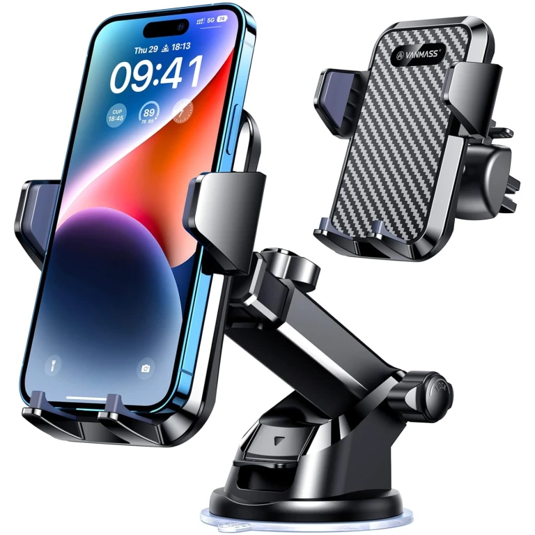 VANMASS 【85+LBS Strongest Suction & Military-Grade 2025 Ultimate Car Phone Mount【Patent & Safety Certs】 Cell Phone Holder Truck Stand for Dashboard Windshield Vent for iPhone 16...