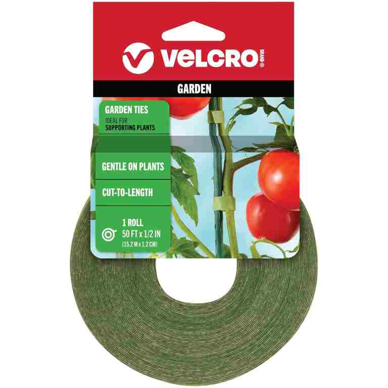 VELCRO Brand VEL-30071-USA ONE-WRAP Garden Ties | Plant Supports for Effective Growing | Strong Grips are Reusable and Adjustable | Cut-to-Length, 50 ft x 1/2 in, Green-Recycled...
