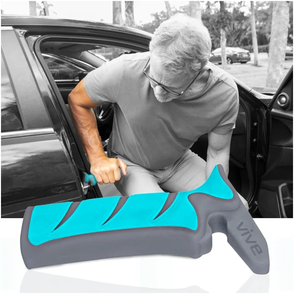 Vive Car Handle Assist for Elderly - Scratch Proof Latch - Auto Grab Bar Cane Support Aid - Standing Mobility Safety Tip to Help Get Out - Portable Assistive Device for Seniors,...