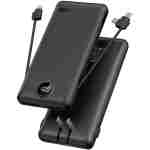 VRURC Portable Charger Built-in Cables and AC Wall Plug, USB C Power Bank 10000mAh, Travel Essentials Phone Charger Compact Lightweight External Battery Pack for Smart Phones,...