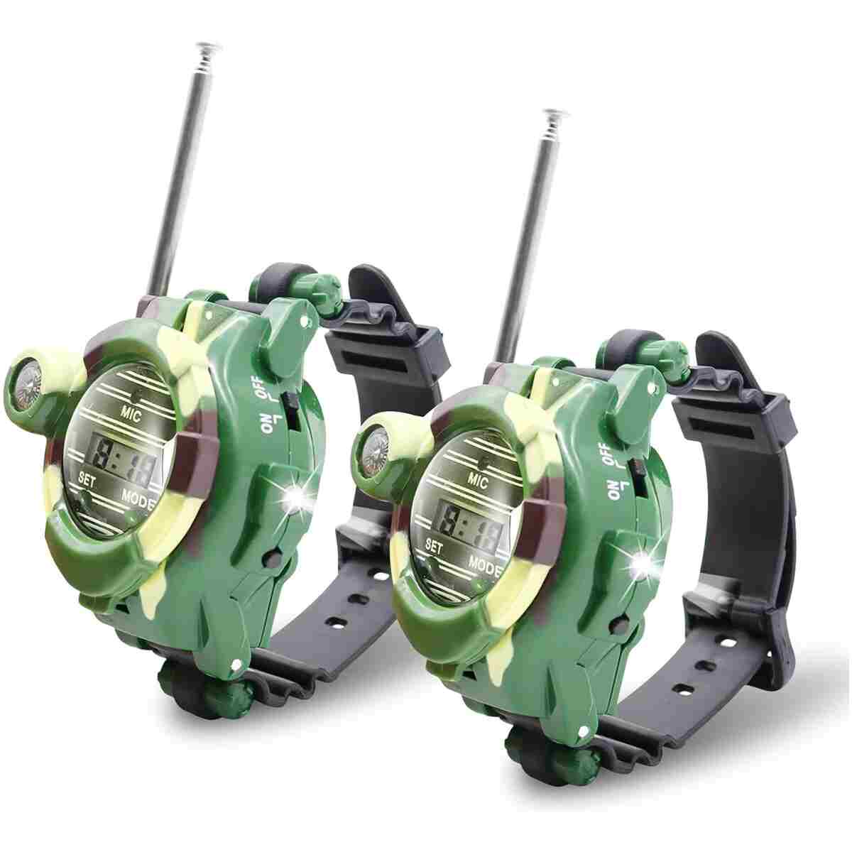 Walkie Talkies Watch, Spy Watch Army Toys for Kids Age 8-12, 7 in 1 Digital Watch Walkie Talkies, Two-Way Long Range Transceiver with Flashlight, Cool Spy Gadgets for Boy Girls