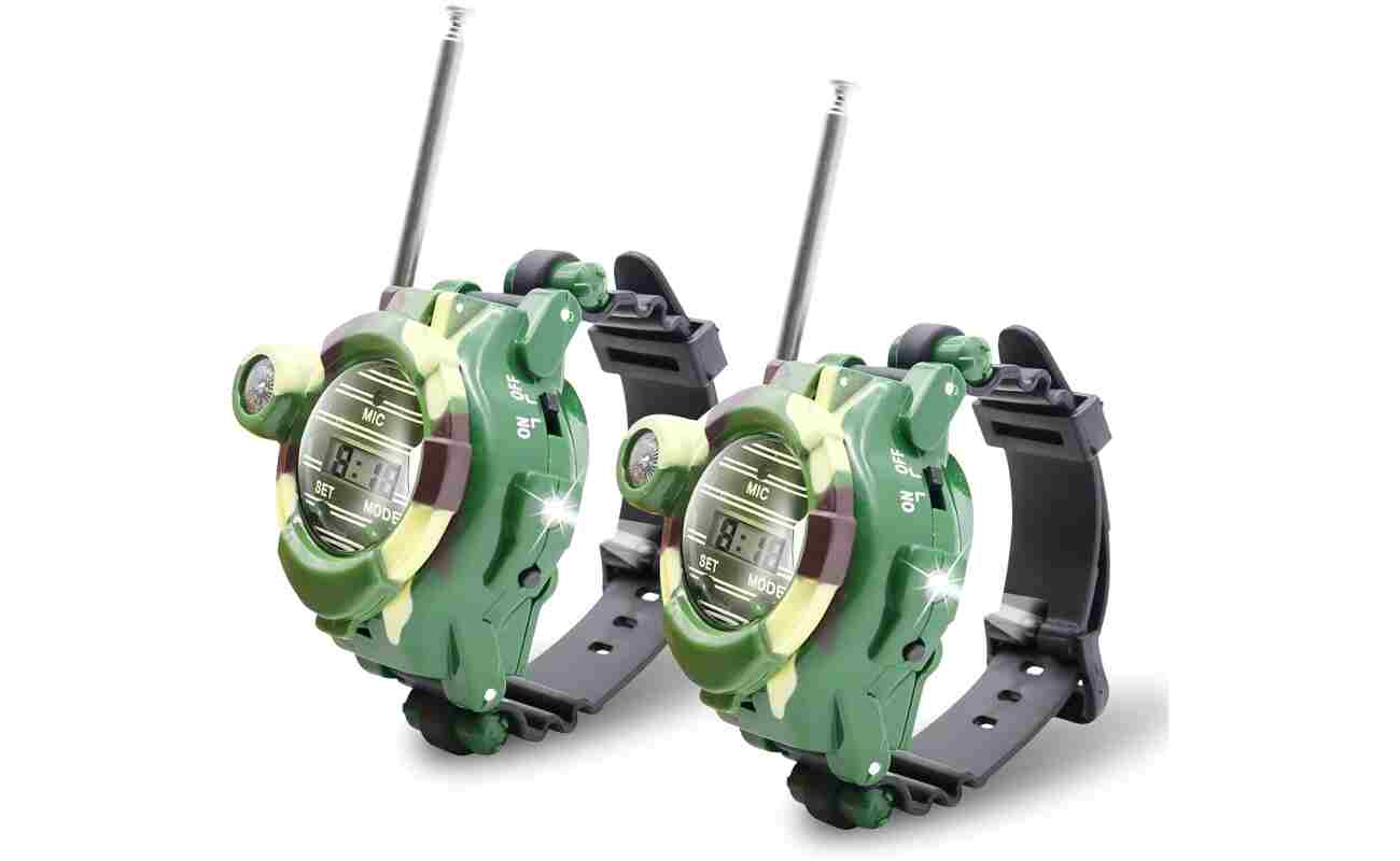Walkie Talkies Watch, Spy Watch Army Toys for Kids Age 8-12, 7 in 1 Digital Watch Walkie Talkies, Two-Way Long Range Transceiver with Flashlight, Cool Spy Gadgets for Boy Girls