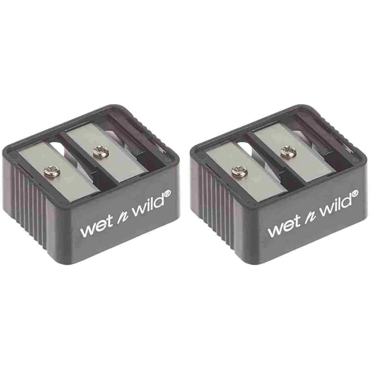 wet n wild Dual Pencil Sharpener Dual-Pencil Eyeliner Pencil Sharpener | Convenient | Essential Tool | Sharpens | Easy to Clean | Travel-Friendly | Compact (Pack of 2)