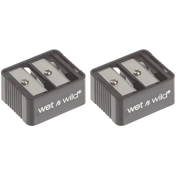 wet n wild Dual Pencil Sharpener Dual-Pencil Eyeliner Pencil Sharpener | Convenient | Essential Tool | Sharpens | Easy to Clean | Travel-Friendly | Compact (Pack of 2)