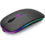 Wireless Bluetooth Mouse Rechargeable Laptop Mice with LED Use Portable(BT5.2 and USB 2.4G) Dual Mode Connection Silent Slim Computer Mouse for Laptop/iPad Tablet/Apple...