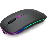 Wireless Bluetooth Mouse Rechargeable Laptop Mice with LED Use Portable(BT5.2 and USB 2.4G) Dual Mode Connection Silent Slim Computer Mouse for Laptop/iPad Tablet/Apple...