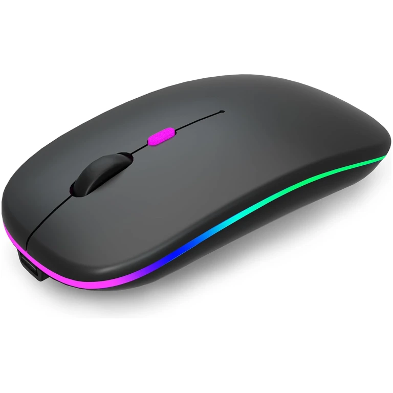 Wireless Bluetooth Mouse Rechargeable Laptop Mice with LED Use Portable(BT5.2 and USB 2.4G) Dual Mode Connection Silent Slim Computer Mouse for Laptop/iPad Tablet/Apple...