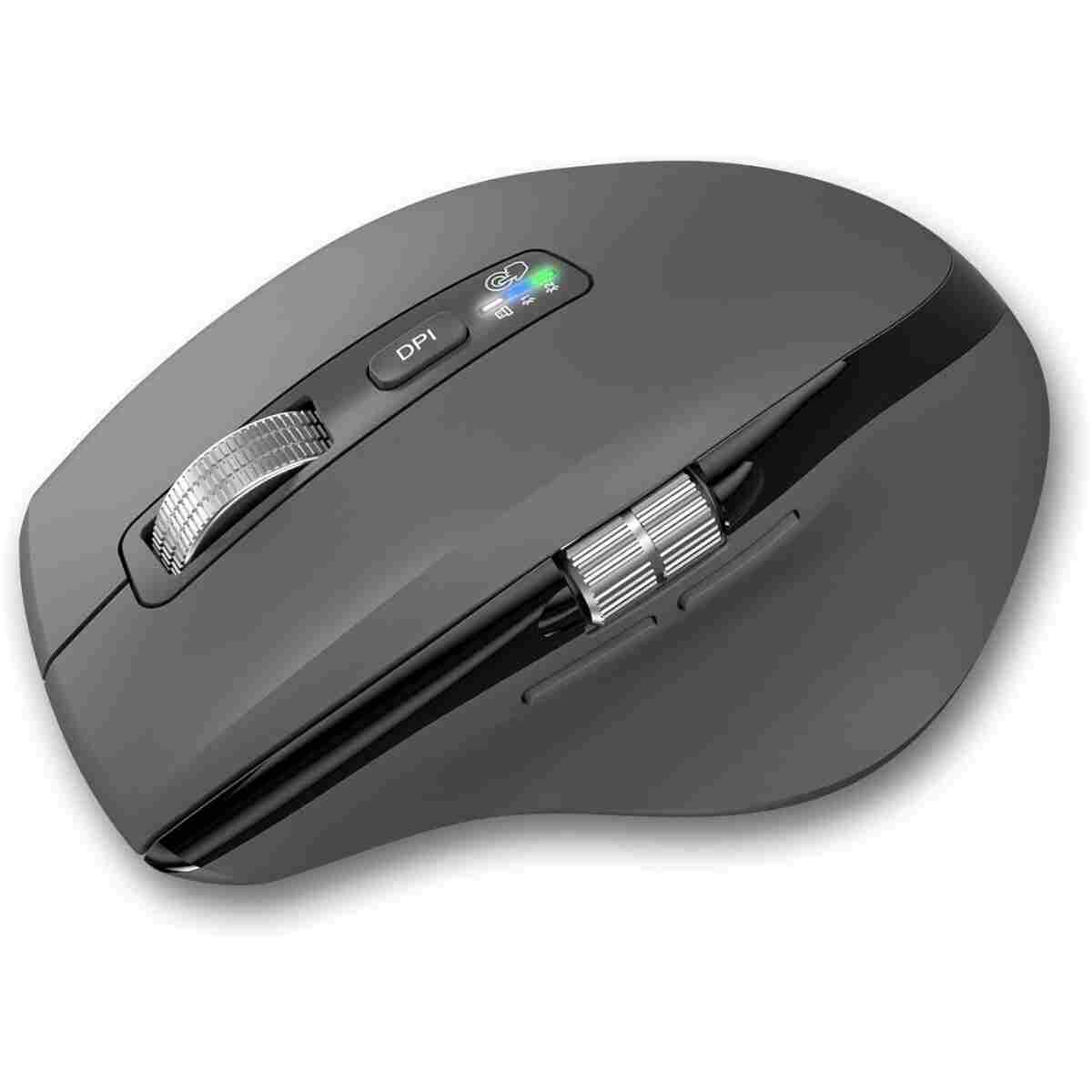 Wireless Bluetooth Side Scroll Mouse with Multi-Device, Ergonomic Computer Mice with Smart Flying Scroll, Quiet Click for Computer, Laptop, iPad, Tablet, MacBook