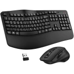 Wireless Keyboard and Mouse Combo, 2.4G Full Size Wave Keys Ergonomic Keyboard with Wrist Rest and 3-Level DPI Adjustable Wireless Ergonomic Mouse for Windows, Mac OS...