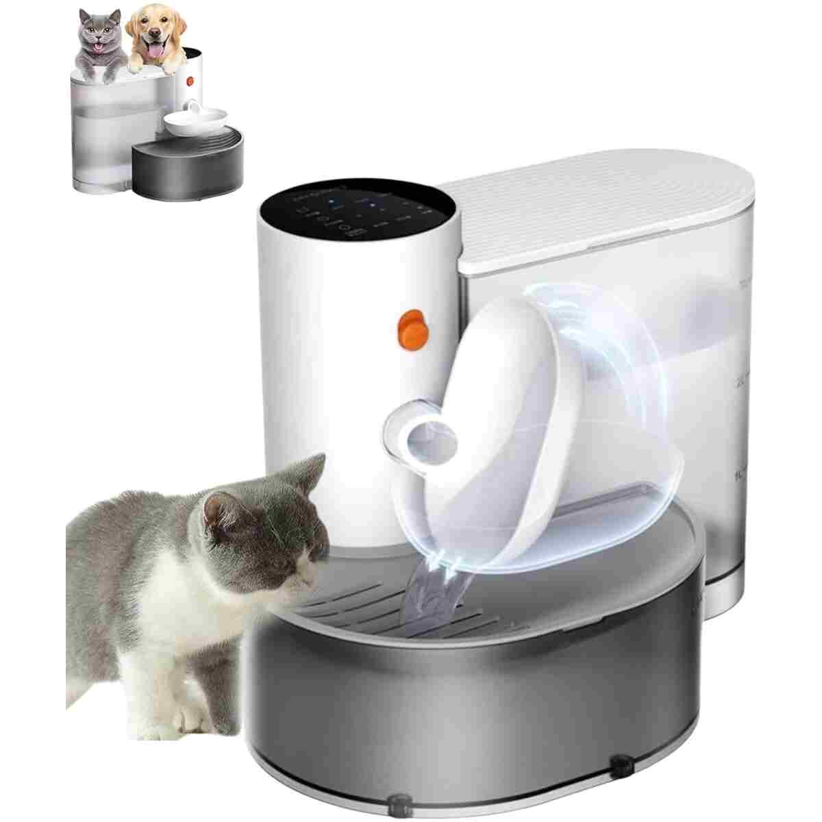 Wireless Smart Pet Water Fountain Automatic Water Change Intelligent System, Super Quiet Smart Cat Water Fountain, 180 Days Battery Life, 3L Large Capacity, Smart Pet Water...