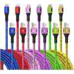 XIAWAO USB to USB C Cable (6-Pack, 10ft 6ft), USB A to Type C Charger Fast Charging Cord, for Samsung Galaxy S23 S22 S21 S20 S10 S9 Note 20 10 A50 A51 A71 Moto G, for iPhone 16...