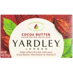 Yardley London Nourishing Bath Soap Bar Cocoa Butter, Helps Soften Dry Skin with Pure Cocoa Butter, Shea Butter & Vitamin E, 4.0 oz Bath Bar, 1 Soap Bar
