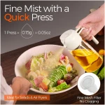 YARRAMATE 2Pcs 16oz/470ml 2 in 1 Oil Sprayer for Cooking with Stickers, Food-grade Glass Oil Spray Bottle, Oil Dispenser and Oil Sprayer for Kitchen, Salad, Frying, BBQ (White...