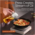 YARRAMATE 2Pcs 16oz/470ml 2 in 1 Oil Sprayer for Cooking with Stickers, Food-grade Glass Oil Spray Bottle, Oil Dispenser and Oil Sprayer for Kitchen, Salad, Frying, BBQ (White...