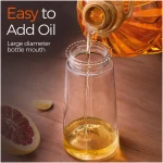 YARRAMATE 2Pcs 16oz/470ml 2 in 1 Oil Sprayer for Cooking with Stickers, Food-grade Glass Oil Spray Bottle, Oil Dispenser and Oil Sprayer for Kitchen, Salad, Frying, BBQ (White...