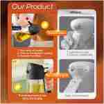 YARRAMATE 2Pcs 16oz/470ml 2 in 1 Oil Sprayer for Cooking with Stickers, Food-grade Glass Oil Spray Bottle, Oil Dispenser and Oil Sprayer for Kitchen, Salad, Frying, BBQ (White...